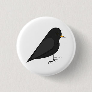 Badge Rond 2,50 Cm Bouton commun de merle