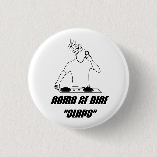 Badge Rond 2,50 Cm Bouton Como Se Dice Slaps (Devant)
