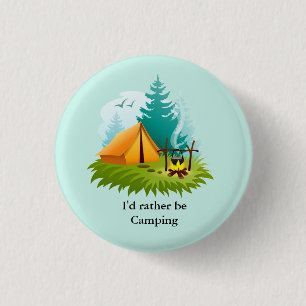 Badge Rond 2,50 Cm Bouton Conception Camping Camping