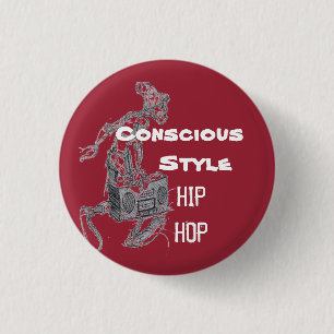 Badge Rond 2,50 Cm Bouton conscient de hip hop de style de couleur du