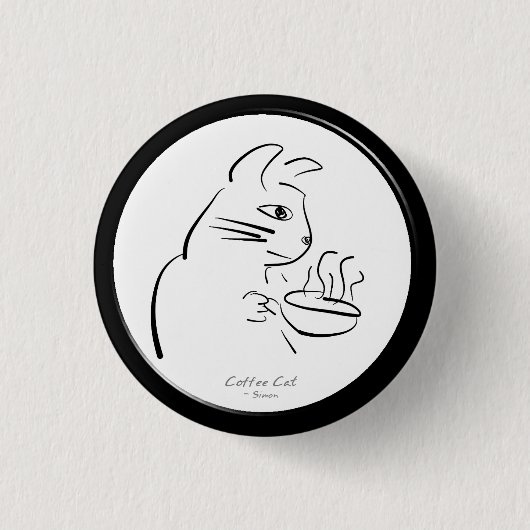 Badge Rond 2,50 Cm Bouton cool Coffee Cat (Devant)