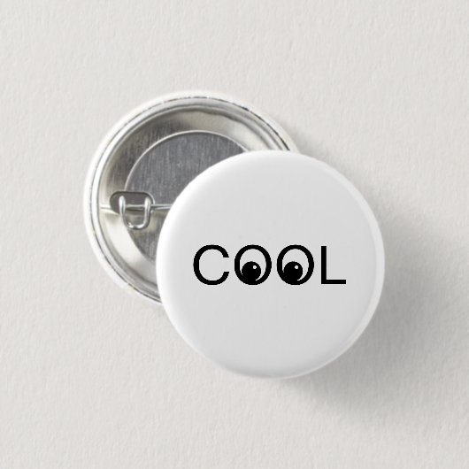 Badge Rond 2,50 Cm Bouton cool sur bouton blanc (Devant & derrière)