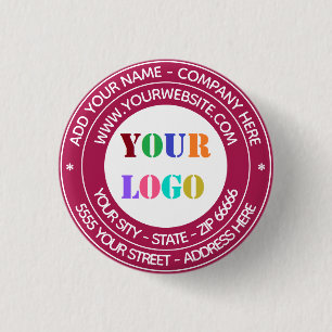 Badge Rond 2,50 Cm Bouton Couleurs du site Web du nom du logo personn