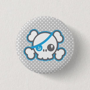 Badge Rond 2,50 Cm Bouton crâne du pirate Kawaii
