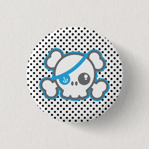 Badge Rond 2,50 Cm Bouton crâne du pirate Kawaii