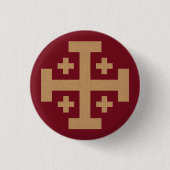 Badge Rond 2,50 Cm Bouton Croix de Jérusalem (Devant)
