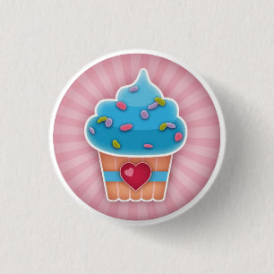 Badge Rond 2,50 Cm Bouton Cupcake
