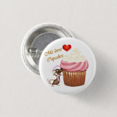 Badge Rond 2,50 Cm Bouton Cupcake (Devant & derrière)