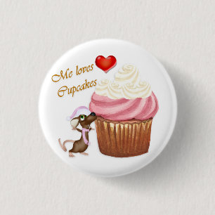 Badge Rond 2,50 Cm Bouton Cupcake