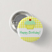Badge Rond 2,50 Cm Bouton Cupcake Anniversaire (Devant & derrière)