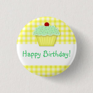 Badge Rond 2,50 Cm Bouton Cupcake Anniversaire