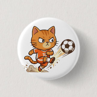 Badge Rond 2,50 Cm Bouton d'action Chat de Football