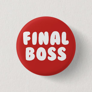 Badge Rond 2,50 Cm Bouton d'agoniste du jeu vidéo BOSS FINAL