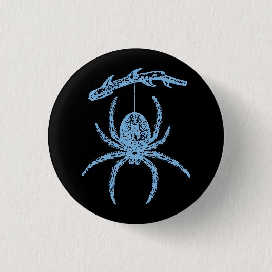 Badge Rond 2,50 Cm Bouton Dainty Blue Spider (Devant)