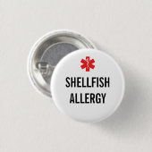 Badge Rond 2,50 Cm Bouton d'alerte d'allergie de mollusques et (Devant & derrière)