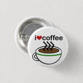 Badge Rond 2,50 Cm Bouton d'amour de café (Devant & derrière)