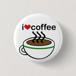 Badge Rond 2,50 Cm Bouton d'amour de café