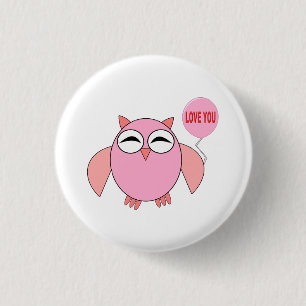 Badge Rond 2,50 Cm Bouton d'amour rose mignon