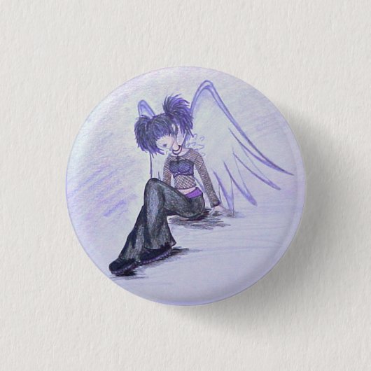 Badge Rond 2,50 Cm Bouton "d'ange imparfait" (pourpre) (Devant)