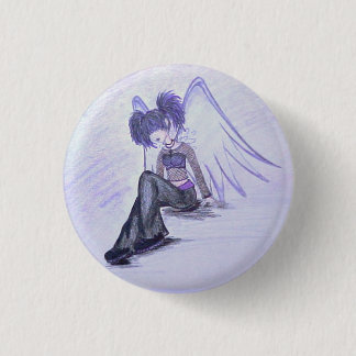 Badge Rond 2,50 Cm Bouton "d'ange imparfait" (pourpre)