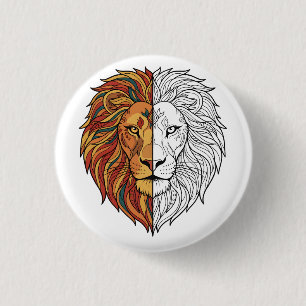 Badge Rond 2,50 Cm Bouton d'animal spirituel mandala coloré tête de l