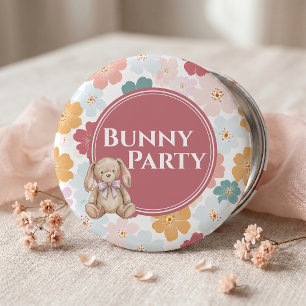 Badge Rond 2,50 Cm Bouton d'anniversaire de lapin Fête de lapin migno