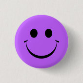 Badge Rond 2,50 Cm Bouton d'anniversaire mignon violet joyeux (Devant)