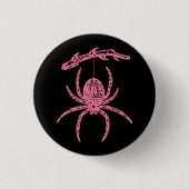 Badge Rond 2,50 Cm Bouton d'araignée rose mignonne (Devant)