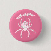 Badge Rond 2,50 Cm Bouton d'araignée rose mignonne (Devant)