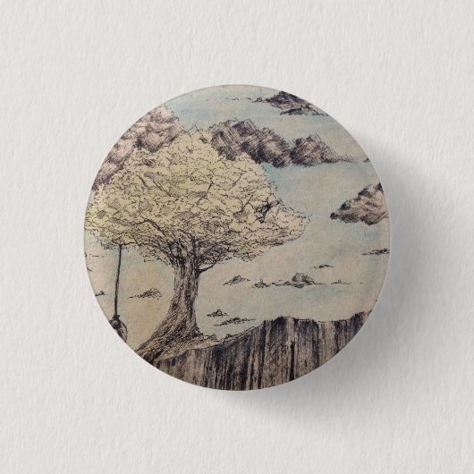 Badge Rond 2,50 Cm Bouton d'arbre (Devant)