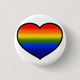 Badge Rond 2,50 Cm Bouton d'arc-en-ciel (de coeur)