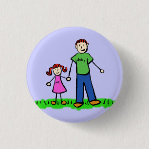 Badge Rond 2,50 Cm Bouton d'art de la broche de famille père et fille