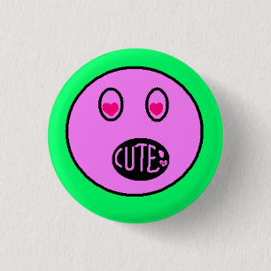 Badge Rond 2,50 Cm Bouton d'art du Pixel Emoji Pastel