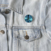 Badge Rond 2,50 Cm Bouton d'art fractal bleu (En situation)