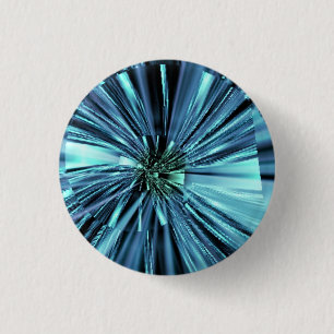 Badge Rond 2,50 Cm Bouton d'art fractal bleu