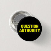 Badge Rond 2,50 Cm Bouton d'autorité de question (Devant & derrière)