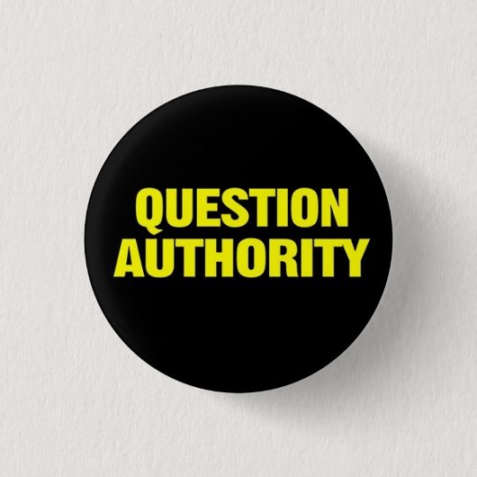 Badge Rond 2,50 Cm Bouton d'autorité de question (Devant)