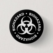Badge Rond 2,50 Cm Bouton d'avertissement de danger biologique (Devant)