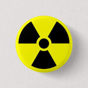 Badge Rond 2,50 Cm Bouton d'avertissement radioactif