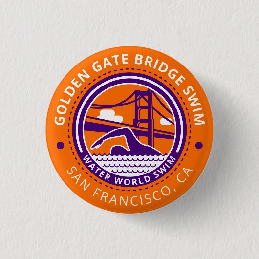 Badge Rond 2,50 Cm Bouton de bain de golden gate bridge (Devant)