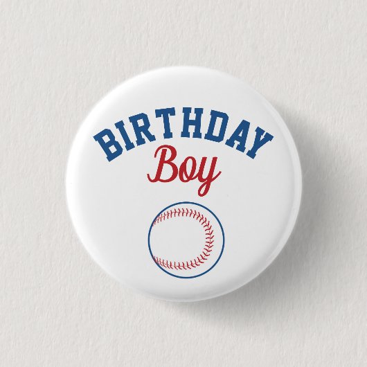 Badge Rond 2,50 Cm Bouton de baseball Birthday Boy (Devant)