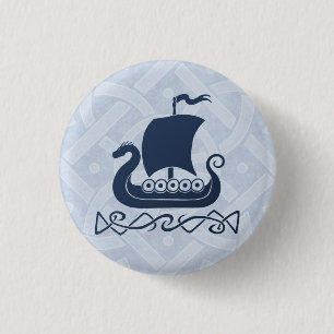 Badge Rond 2,50 Cm Bouton de bateau de dragon - bleu
