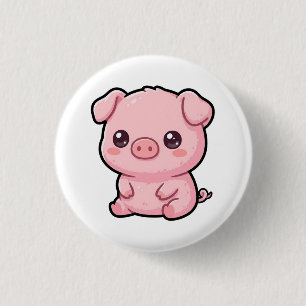 Badge Rond 2,50 Cm Bouton de Bébé Cochon Mignon