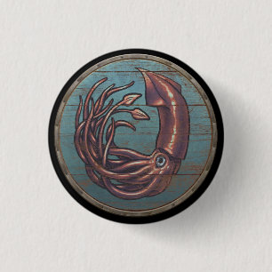 Badge Rond 2,50 Cm Bouton de bouclier de Viking - Kraken