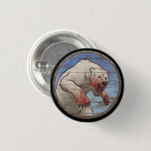 Badge Rond 2,50 Cm Bouton de bouclier de Viking - ours blanc (Devant & derrière)