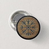 Badge Rond 2,50 Cm Bouton de bouclier de Viking - Vegvísir (Devant & derrière)