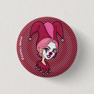 Badge Rond 2,50 Cm Bouton de bouffon rose (petit)
