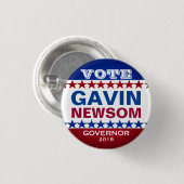 Badge Rond 2,50 Cm Bouton de campagne de Gavin Newsom (Devant & derrière)