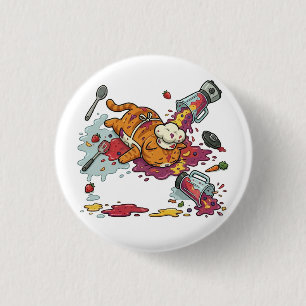 Badge Rond 2,50 Cm Bouton de catastrophe de cuisine de chat de chef d
