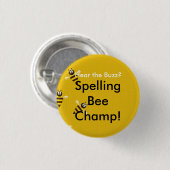 Badge Rond 2,50 Cm Bouton de champion de concours d'orthographe (Devant & derrière)